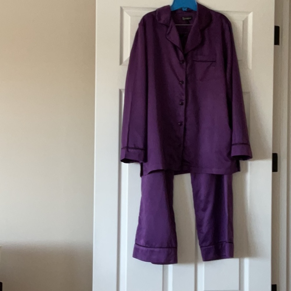 Purple satin PJs